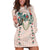 Peach Hawaiian Palaka Hoodie Dress Kukui Nut Money Lei - Polynesian Pride