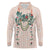 Peach Hawaiian Palaka Long Sleeve Polo Shirt Kukui Nut Money Lei - Polynesian Pride
