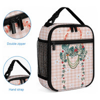 Peach Hawaiian Palaka Lunch Bag Kukui Nut Money Lei LT9 - Polynesian Pride