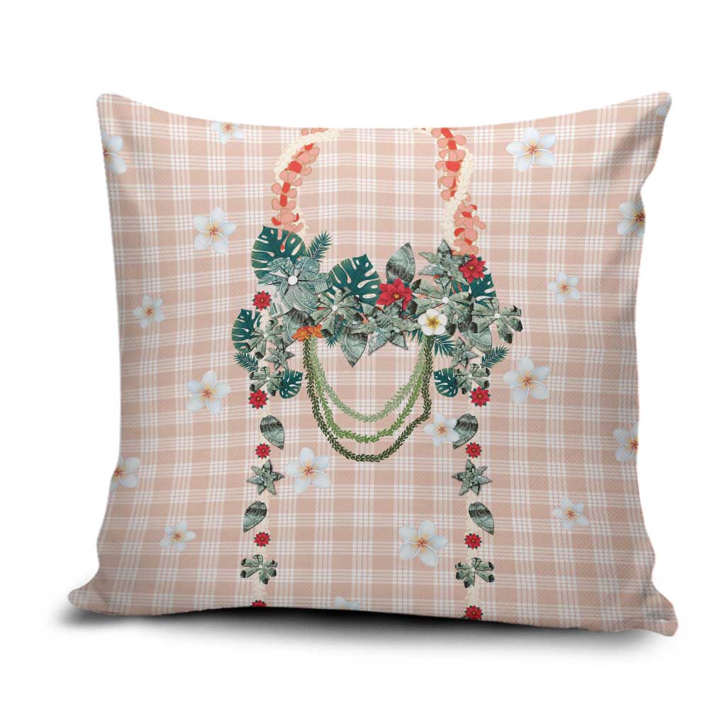 Peach Hawaiian Palaka Pillow Cover Kukui Nut Money Lei LT9 Peach - Polynesian Pride