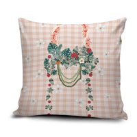 Peach Hawaiian Palaka Pillow Cover Kukui Nut Money Lei LT9 Peach - Polynesian Pride