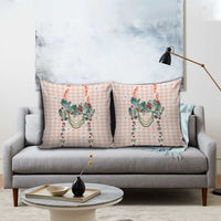 Peach Hawaiian Palaka Pillow Cover Kukui Nut Money Lei LT9 - Polynesian Pride