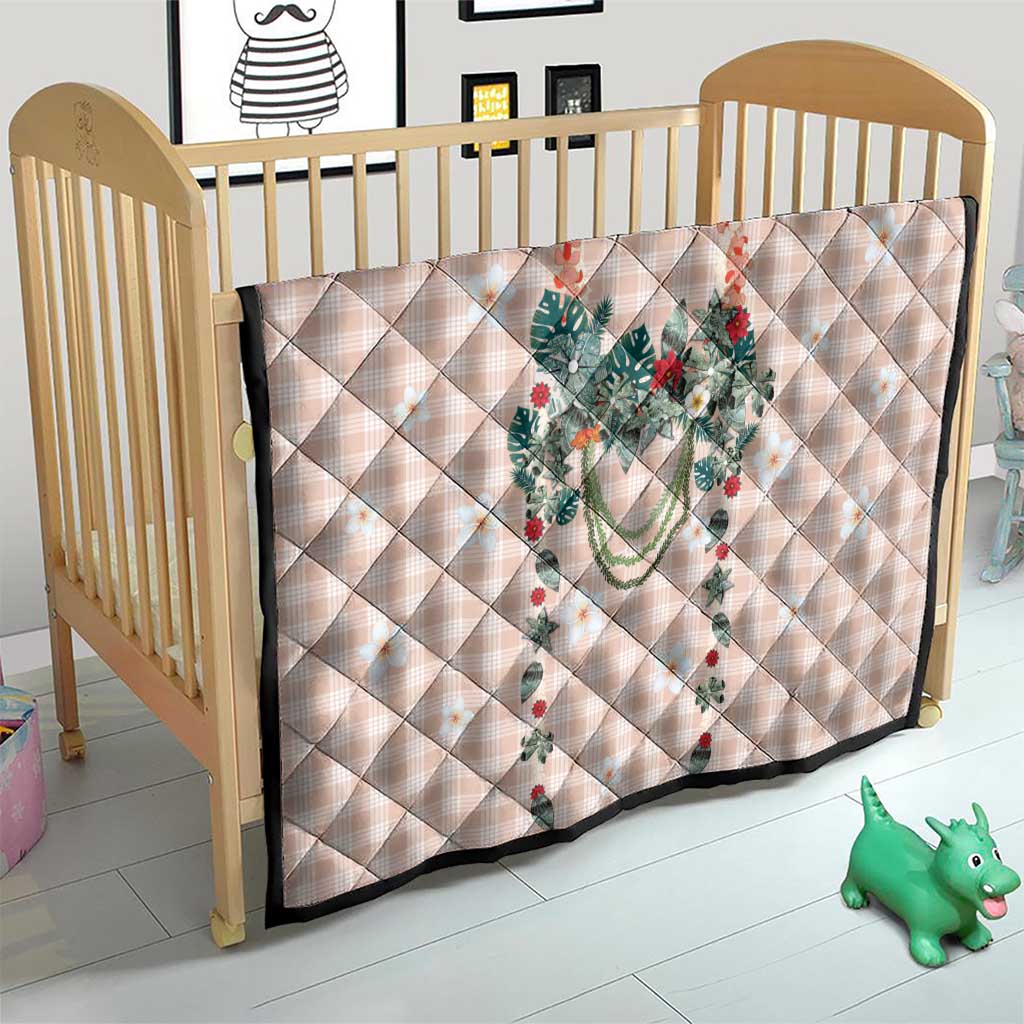 Peach Hawaiian Palaka Quilt Kukui Nut Money Lei - Polynesian Pride