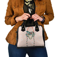 Peach Hawaiian Palaka Shoulder Handbag Kukui Nut Money Lei LT9 - Polynesian Pride