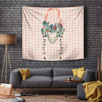Peach Hawaiian Palaka Tapestry Kukui Nut Money Lei LT9 Peach - Polynesian Pride