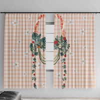 Peach Hawaiian Palaka Window Curtain Kukui Nut Money Lei LT9 With Hooks Peach - Polynesian Pride