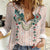 Peach Hawaiian Palaka Women Casual Shirt Kukui Nut Money Lei - Polynesian Pride