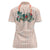 Peach Hawaiian Palaka Women Polo Shirt Kukui Nut Money Lei - Polynesian Pride