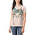 Peach Hawaiian Palaka Women Polo Shirt Kukui Nut Money Lei - Polynesian Pride
