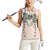 Peach Hawaiian Palaka Women Sleeveless Polo Shirt Kukui Nut Money Lei - Polynesian Pride