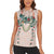 Peach Hawaiian Palaka Women Sleeveless Polo Shirt Kukui Nut Money Lei - Polynesian Pride