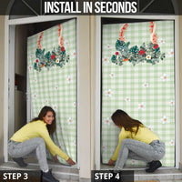 Sage Green Hawaiian Palaka Door Cover Kukui Nut Money Lei - Polynesian Pride