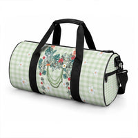 Sage Green Hawaiian Palaka Duffle Bag Kukui Nut Money Lei LT9 - Polynesian Pride