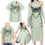 Sage Green Hawaiian Palaka Family Matching Long Sleeve Bodycon Dress and Hawaiian Shirt Kukui Nut Money Lei - Polynesian Pride