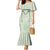 Sage Green Hawaiian Palaka Family Matching Mermaid Dress and Hawaiian Shirt Kukui Nut Money Lei - Polynesian Pride