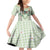 Sage Green Hawaiian Palaka Family Matching Off Shoulder Short Dress and Hawaiian Shirt Kukui Nut Money Lei - Polynesian Pride
