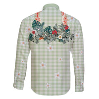 Sage Green Hawaiian Palaka Family Matching Puletasi and Hawaiian Shirt Kukui Nut Money Lei - Polynesian Pride