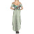 Sage Green Hawaiian Palaka Family Matching Summer Maxi Dress and Hawaiian Shirt Kukui Nut Money Lei - Polynesian Pride