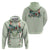 Sage Green Hawaiian Palaka Hoodie Kukui Nut Money Lei - Polynesian Pride