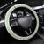 Sage Green Hawaiian Palaka Steering Wheel Cover Kukui Nut Money Lei - Polynesian Pride