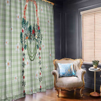 Sage Green Hawaiian Palaka Window Curtain Kukui Nut Money Lei LT9 - Polynesian Pride