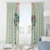 Sage Green Hawaiian Palaka Window Curtain Kukui Nut Money Lei LT9 - Polynesian Pride