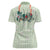 Sage Green Hawaiian Palaka Women Polo Shirt Kukui Nut Money Lei - Polynesian Pride