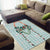 Turquoise Hawaiian Palaka Area Rug Kukui Nut Money Lei - Polynesian Pride