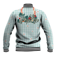 Turquoise Hawaiian Palaka Baseball Jacket Kukui Nut Money Lei - Polynesian Pride