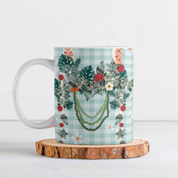 Turquoise Hawaiian Palaka Ceramic Mug Kukui Nut Money Lei - Polynesian Pride