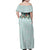 Turquoise Hawaiian Palaka Family Matching Off Shoulder Maxi Dress and Hawaiian Shirt Kukui Nut Money Lei - Polynesian Pride