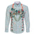 Turquoise Hawaiian Palaka Family Matching Summer Maxi Dress and Hawaiian Shirt Kukui Nut Money Lei - Polynesian Pride