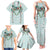 Turquoise Hawaiian Palaka Family Matching Tank Maxi Dress and Hawaiian Shirt Kukui Nut Money Lei - Polynesian Pride