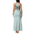 Turquoise Hawaiian Palaka Family Matching Tank Maxi Dress and Hawaiian Shirt Kukui Nut Money Lei - Polynesian Pride