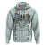 Turquoise Hawaiian Palaka Hoodie Kukui Nut Money Lei - Polynesian Pride