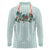 Turquoise Hawaiian Palaka Long Sleeve Polo Shirt Kukui Nut Money Lei - Polynesian Pride
