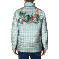 Turquoise Hawaiian Palaka Padded Jacket Kukui Nut Money Lei - Polynesian Pride