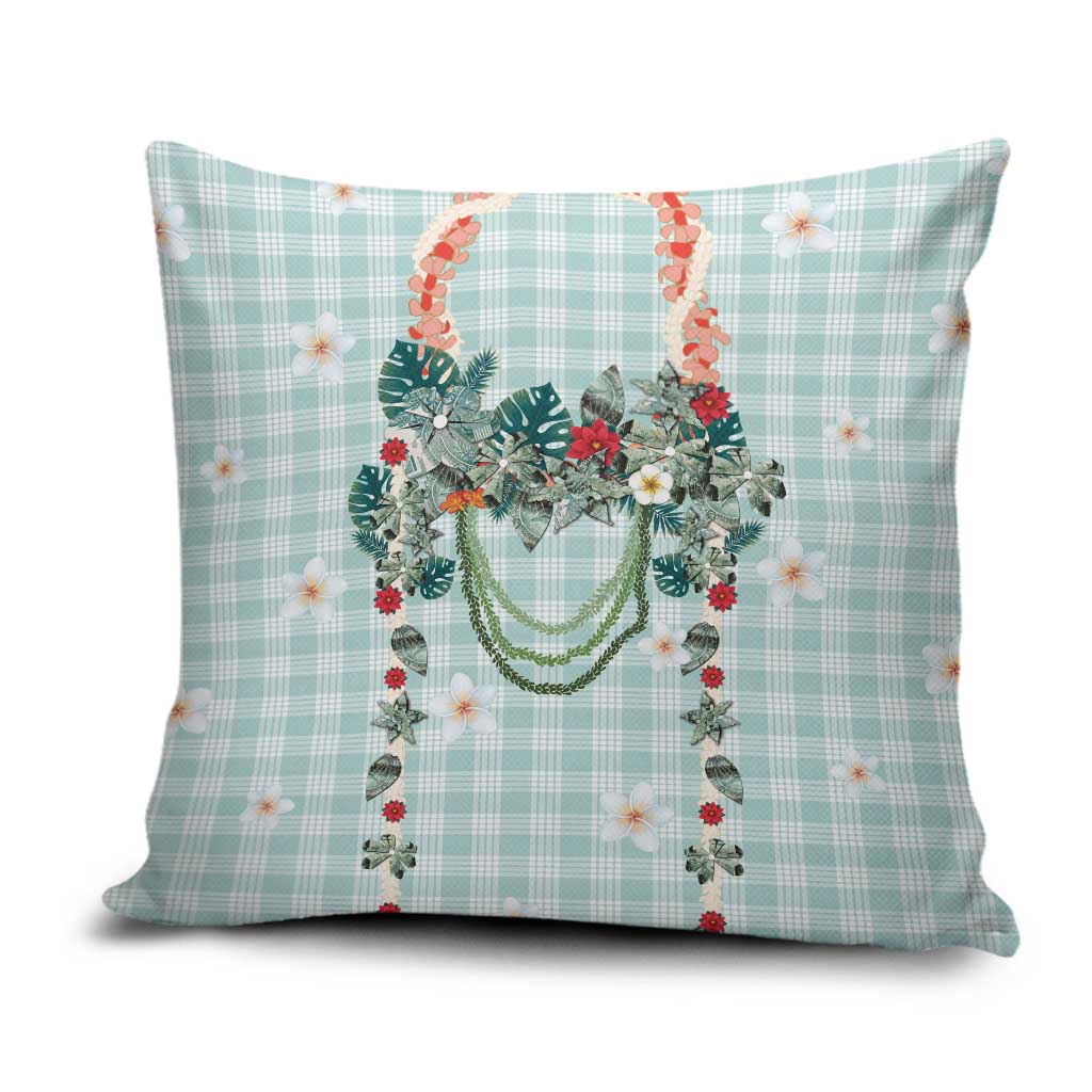 Turquoise Hawaiian Palaka Pillow Cover Kukui Nut Money Lei LT9 Turquoise - Polynesian Pride