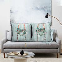 Turquoise Hawaiian Palaka Pillow Cover Kukui Nut Money Lei LT9 - Polynesian Pride