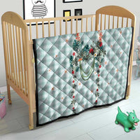 Turquoise Hawaiian Palaka Quilt Kukui Nut Money Lei - Polynesian Pride