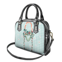 Turquoise Hawaiian Palaka Shoulder Handbag Kukui Nut Money Lei LT9 - Polynesian Pride