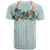Turquoise Hawaiian Palaka T Shirt Kukui Nut Money Lei - Polynesian Pride