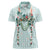 Turquoise Hawaiian Palaka Women Polo Shirt Kukui Nut Money Lei - Polynesian Pride