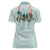 Turquoise Hawaiian Palaka Women Polo Shirt Kukui Nut Money Lei - Polynesian Pride