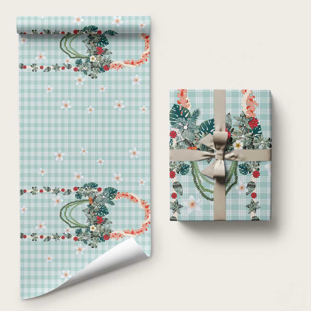 Turquoise Hawaiian Palaka Wrapping Paper Kukui Nut Money Lei - Polynesian Pride