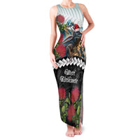 Meri Kirihimete Tuatara Family Matching Tank Maxi Dress and Hawaiian Shirt New Zealand Fern with Puhutukawa Flowers
