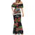 Meri Kirihimete Tuatara Mermaid Dress New Zealand Fern with Puhutukawa Flowers