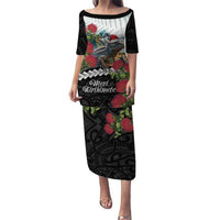 Meri Kirihimete Tuatara Puletasi New Zealand Fern with Puhutukawa Flowers