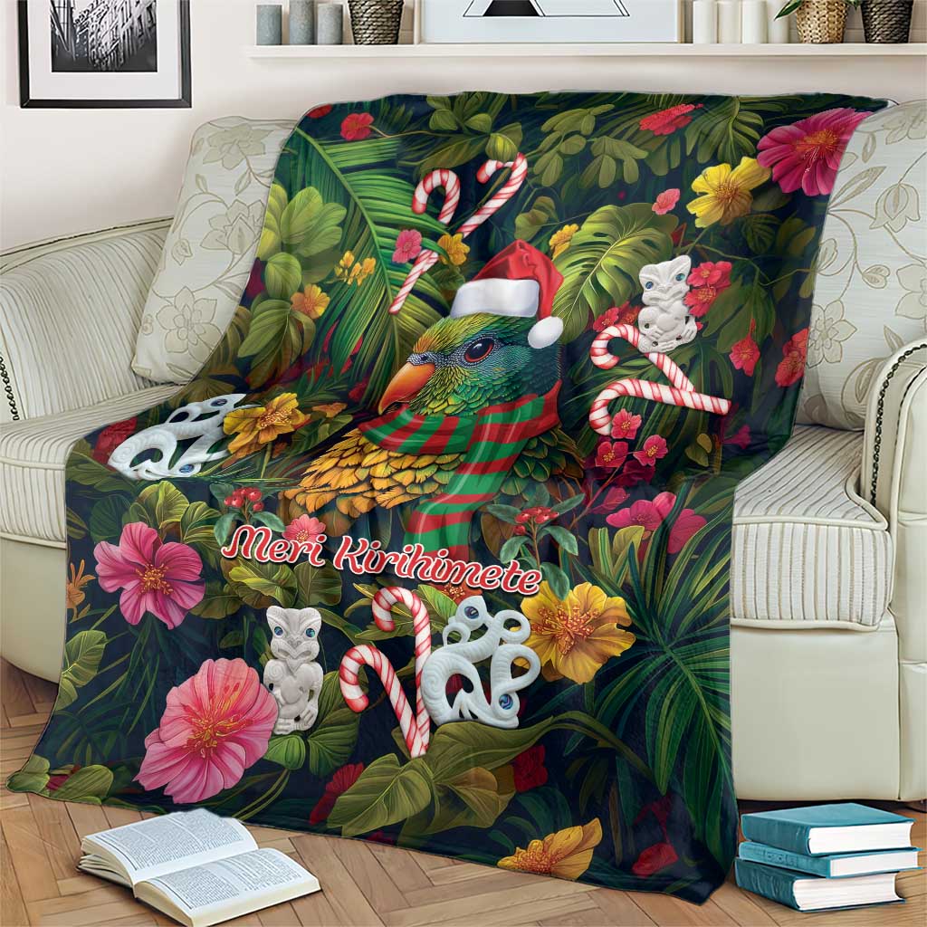 Meri Kirihimete Kakapo Santa Blanket Merry Christmas with Tropical Vibe