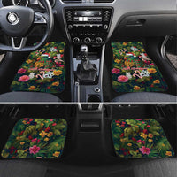 Meri Kirihimete Kakapo Santa Car Mats Merry Christmas with Tropical Vibe LT9 Set 4pcs Green - Polynesian Pride